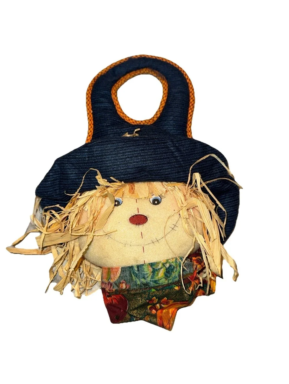 Vintage Scarecrow Door Hanger Kids Of America Fall Halloween Plush Country Decor